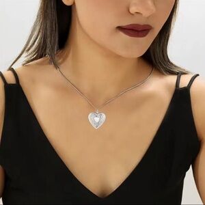 Sterling Silver Heart Necklace,
Locket Photo Picture Pendant 18"‼️FINAL